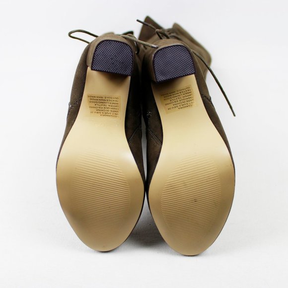 ShoeDazzle Brown Faux Suede Thigh-high Lace-up Boots - Picture 10 of 16